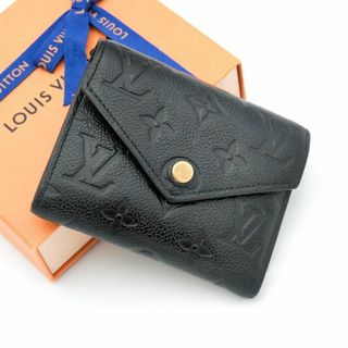 ルイヴィトン(LOUIS VUITTON)の【極美品】ルイヴィトン アンプラント ヴィクトリーヌ 折り財布 黒 ブラック(財布)