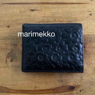 marimekko - マリメッコ 財布 型押し レザー 本革 ウニッコmarimekko 二つ折り財布