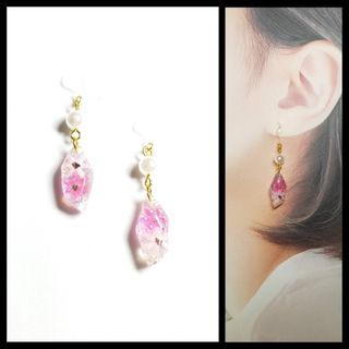 No.1517-D　桜モチーフ☆春ピアス・イヤリング