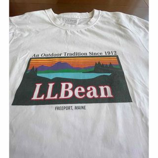 エルエルビーン(L.L.Bean)のエルエルビーン　Tシャツ　白　ビッグロゴ　フロントプリント　L(Tシャツ/カットソー(半袖/袖なし))