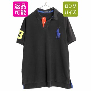 ラルフローレン(Ralph Lauren)のビックポニー ポロ ラルフローレン 鹿の子 半袖 ポロシャツ メンズ XL / 半袖シャツ ナンバリング コットン ワンポイント 大きいサイズ 黒(ポロシャツ)