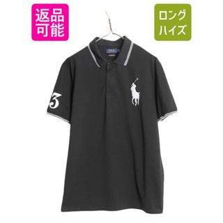 ラルフローレン(Ralph Lauren)のビッグポニー ポロ ラルフローレン ハーフジップ 半袖 ポロシャツ メンズ XL 古着 半袖シャツ ナンバリング 黒 SLIM FIT ブラック ボックス(ポロシャツ)