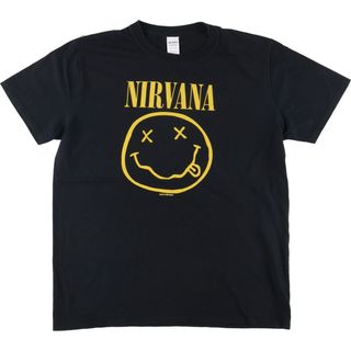 古着 ギルダン GILDAN NIRVANA ニルヴァ―ナ バンドTシャツ バンT メンズL /eaa452886(Tシャツ/カットソー(半袖/袖なし))