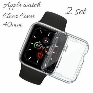 アップルウォッチ(Apple Watch)のAppleWatch 保護ケース 透明 40㎜　2個セット　アップルウォッチ(モバイルケース/カバー)