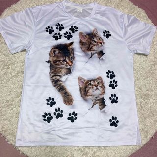 半袖Ｔシャツ　猫の足跡　2XL