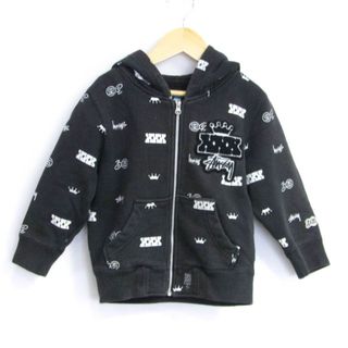 STUSSY - ステューシー パーカー トップス ジップアップ スウェット ロゴプリント キッズ 男の子用 S/3Tサイズ ブラック STUSSY