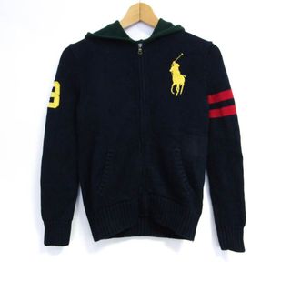 ポロラルフローレン(POLO RALPH LAUREN)のポロ・ラルフローレン パーカー トップス コットンニット キッズ 男の子用 M(10-12)150/76サイズ 紺×緑 POLO RALPH LAUREN(Tシャツ/カットソー)