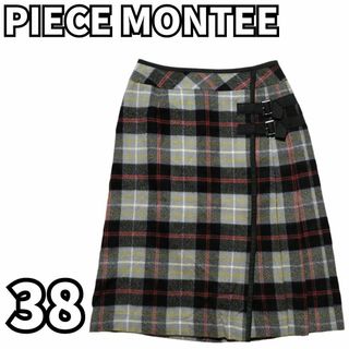 PIECE MONTEE　スカート ひざ丈 チェック柄　38(ひざ丈スカート)