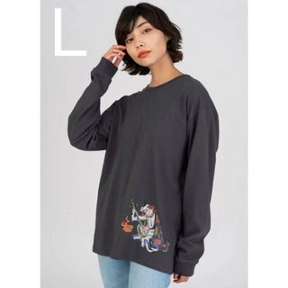 新品♪ グラニフ長袖Tシャツ石黒亜矢子 猫又 コラボ graniph  Lサイズ