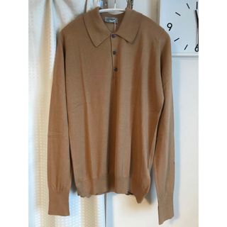 ジョンスメドレー(JOHN SMEDLEY)のジョンスメドレー　john smedley ポロシャツ s コットン　ベージュ (ポロシャツ)