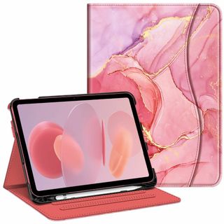 【色:柄Xマーブルピンク】Fintie iPad 第10世代 ケース 2022 (タブレット)