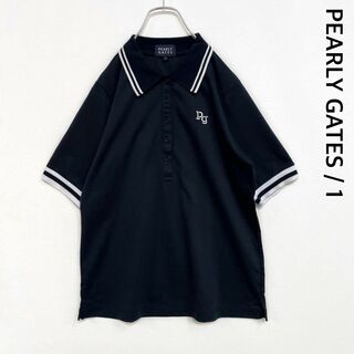 パーリーゲイツ(PEARLY GATES)の美品　パーリーゲイツ　ゴルフ　レディース　刺繍ロゴ　半袖　ポロシャツ　1サイズ(ポロシャツ)