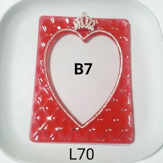 【L70】B7  デコ硬質ケース  キルティング L判 写真 王冠 レッド 赤(その他)