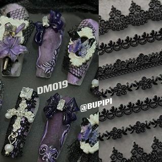 人気 3D ネイルシール レース 花 ネイルアート デコ用品 貼る DM019(デコパーツ)