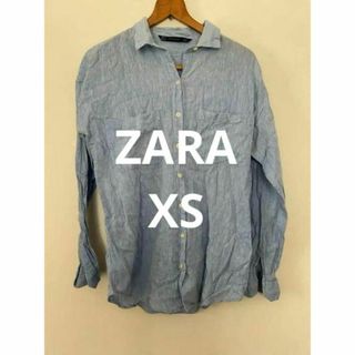 ザラ(ZARA)のZARA TRAFALUC ザラ シャツ ブルー サイズXS ゆるめ レディース(シャツ/ブラウス(長袖/七分))