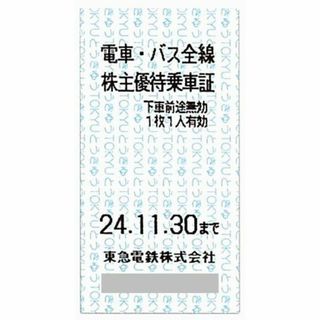 東急電鉄 株主優待乗車証［切符20枚］/電車バス全線/2024.11.30まで(鉄道乗車券)