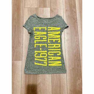 American Eagle - 【希少】アメリカンイーグル　AE グレー　蛍光ロゴ　ヴィンテージ風半袖Tシャツ