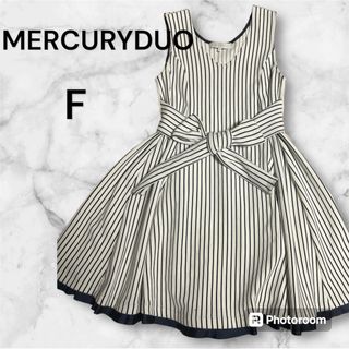 マーキュリーデュオ(MERCURYDUO)のMERCURY DUO マーキュリーデュオ ワンピース ストライプ リボン F(ひざ丈ワンピース)