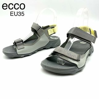 ECCO - ★新品 ecco エコー フラットサンダル 面ファスナー アウトドア 灰色 35