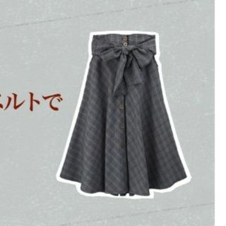 アクシーズファム(axes femme)の★コルセット風ベルト付きスカート　アクシーズファム(ひざ丈スカート)