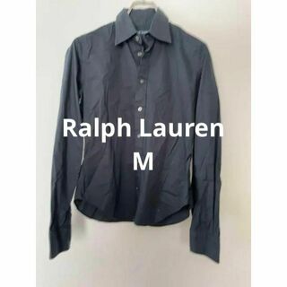 POLO RALPH LAUREN - RALPH LAUREN シャツ 長袖 ブラック ワンポイント刺繍ロゴ 90's