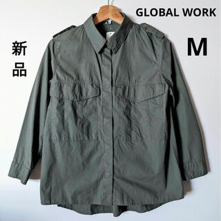 新品 グローバルワーク GLOBAL WORK ミリタリーシャツ M