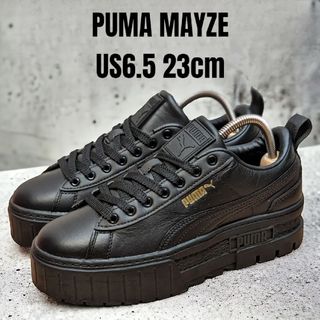 プーマ(PUMA)の美品 PUMA MAYZE プーマ メイズ 23cm ブラック 厚底スニーカー(スニーカー)