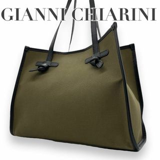 ジャンニキャリーニ(GIANNI CHIARINI)の美品　ジャンニキャリーニ　s12 肩掛け　キャンバス　トートバッグ　ポーチ付き(トートバッグ)