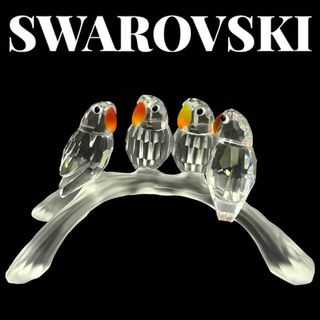 スワロフスキー(SWAROVSKI)の極美品　未使用　スワロフスキー　ベビーラブバーズ　親子セット　鳥　置物(ガラス)