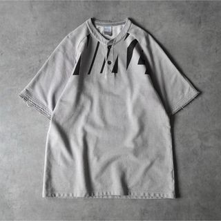 NIKE - 00s OLD NIKE ヘンリーネック Tシャツ 染み込みプリント