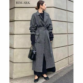 リムアーク(RIM.ARK)の美品 RIM.ARK Wool linen maxi trench coat36(トレンチコート)