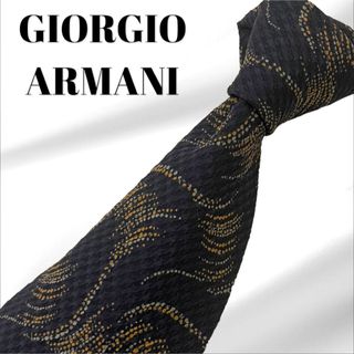 ジョルジオアルマーニ(Giorgio Armani)の【極美品】GIORGIO ARMANI ネクタイ ネイビ総柄 イタリア製(ネクタイ)