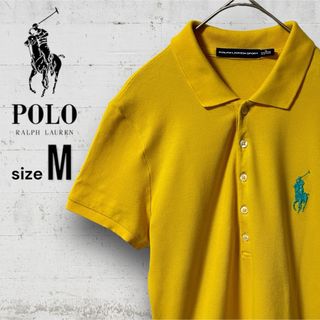 ポロラルフローレン(POLO RALPH LAUREN)の美品 ポロ ラルフローレン レディース 半袖 ポロシャツ M 刺繍ロゴ 送料無料(ポロシャツ)