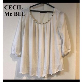 難あり セシルマクビー CECIL Mc BEE ビジューブラウス トップス