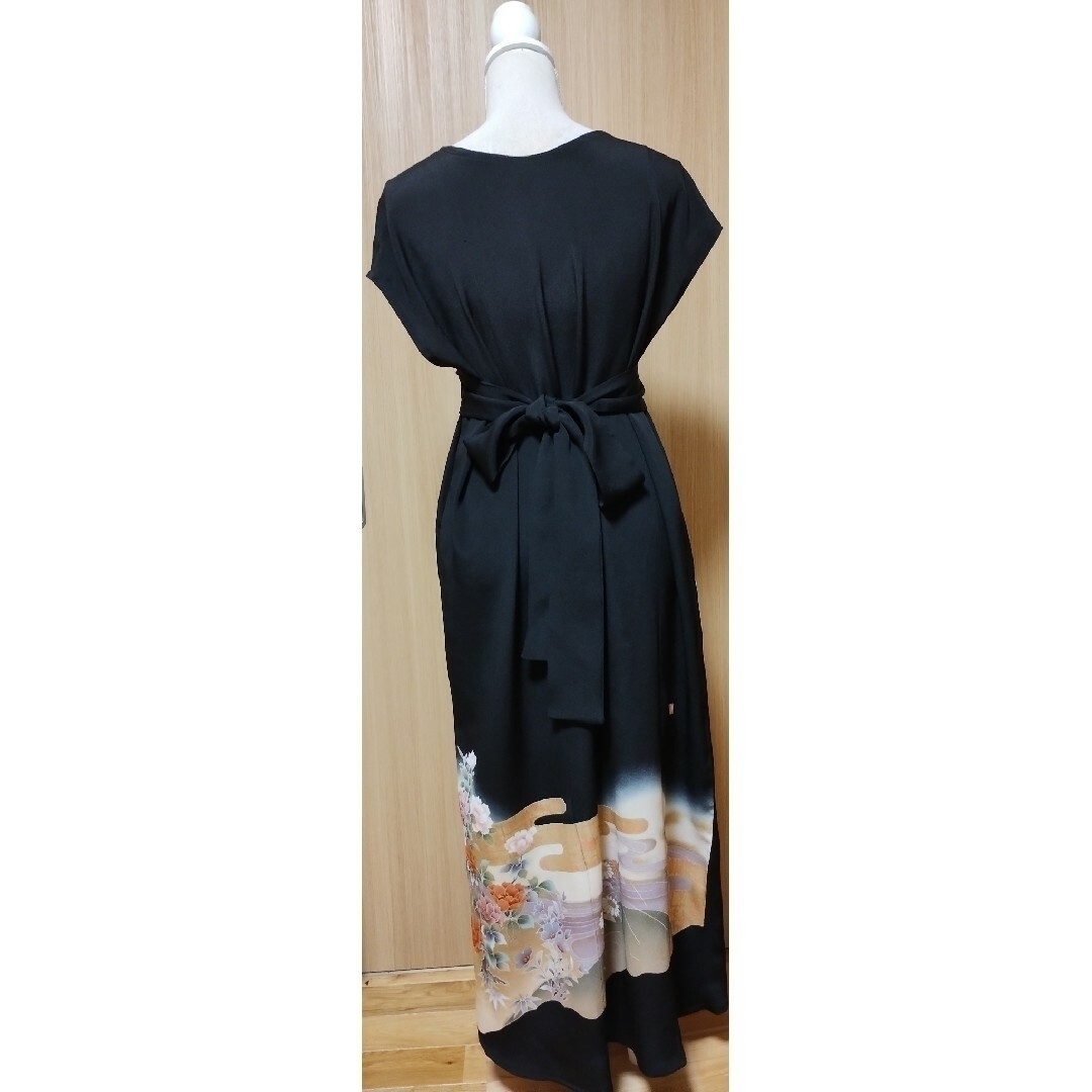 黒留袖 リメイク ワンピース Aライン おまけボレロ付 ワンピース 黒留袖 リメイク ワンピース Aライン おまけボレロ付 ワンピース