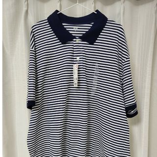 ユニクロ(UNIQLO)のユニクロ　ドライカノコボーダーポロシャツ　半袖　ビッグサイズ　オーバーサイズ(ポロシャツ)