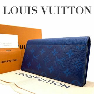 ルイヴィトン(LOUIS VUITTON)の極美品 ルイヴィトン 長財布 タイガラマ ポルトフォイユブラザ w4 青 長財布(長財布)