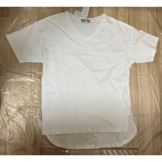 Ｔシャツ vネック　白　未使用(Tシャツ(半袖/袖なし))