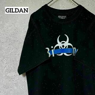 GILDAN ギルダン Tシャツ 半袖 ロゴ シンプル 黒 ブラック L(Tシャツ/カットソー(半袖/袖なし))