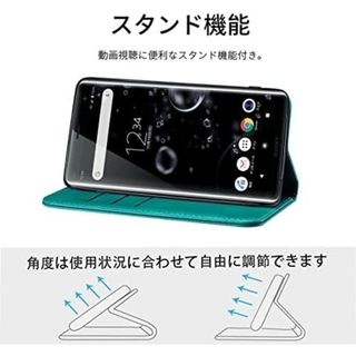 カード入れ ターコイズ Xperia XZ3 ケース 手帳型 スマホケース(iPhoneケース)