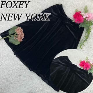 フォクシーニューヨーク(FOXEY NEW YORK)のA647 フォクシーニューヨーク レディース 膝丈スカート ベロア M 40(ひざ丈スカート)