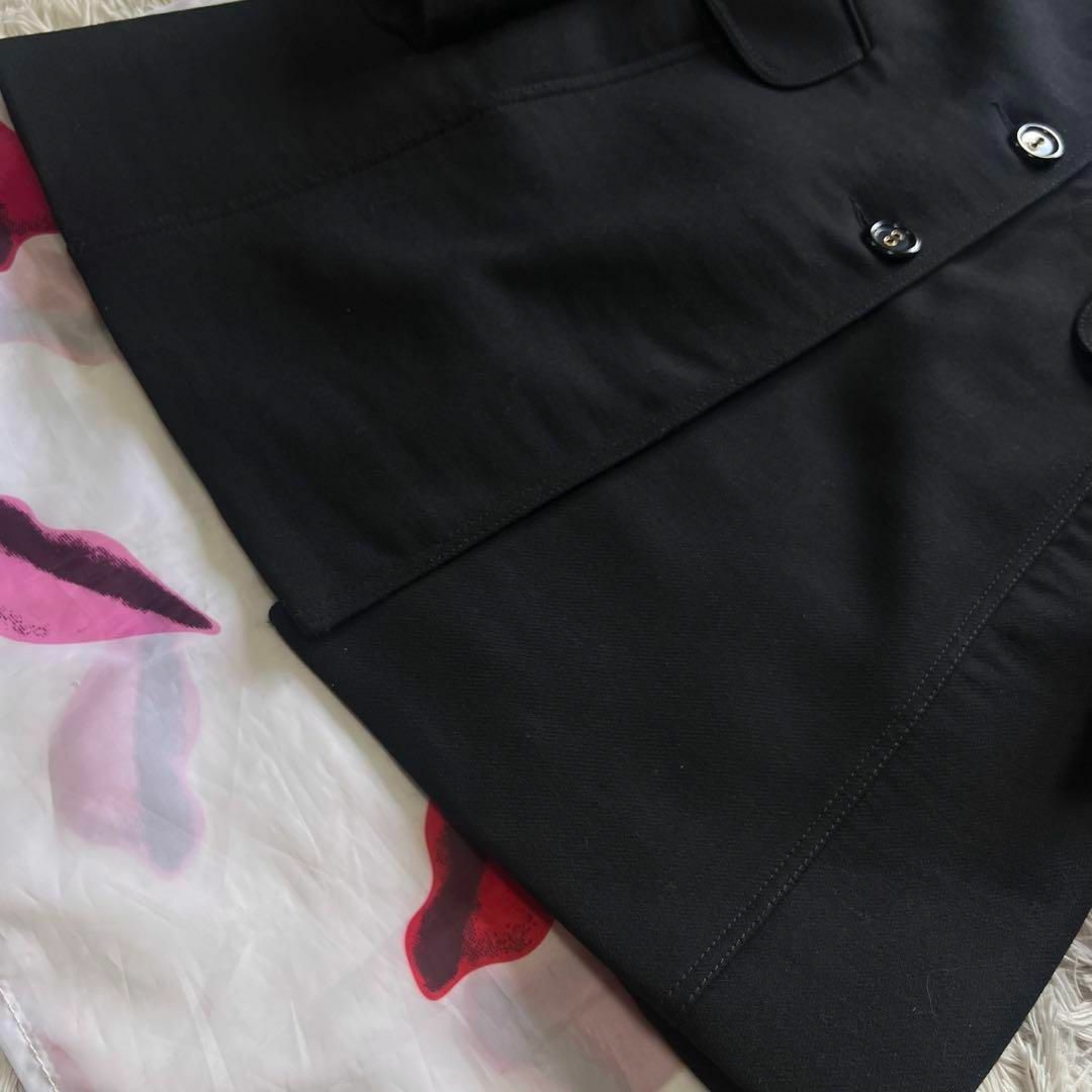 美品】DOLCE&GABBANA レザー襟ロングコート ブラック 40 美品】DOLCE&GABBANA レザー襟ロングコート ブラック 40