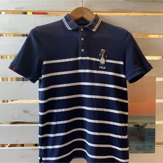 POLO RALPHLAUREN ポロラルフローレン　ポロシャツ　青白　ボーダー