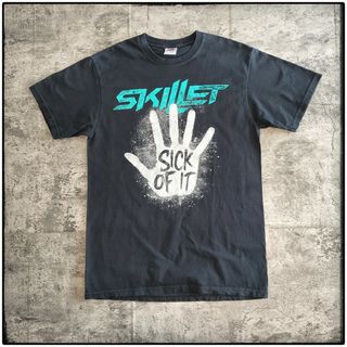 ミュージックティー(MUSIC TEE)の【C421】skrillet メタルバンド USA古着 半袖Tシャツ 黒(Tシャツ/カットソー(半袖/袖なし))