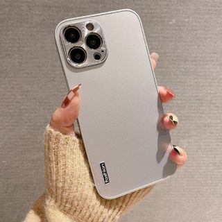 HS98☆☆iPhone13ケース 大人っぽい かっこいい アルミ シルバー(iPhoneケース)