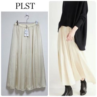 PLST - 【新品タグ付】PLSTサテンスカート　イエロー　Mサイズ　ロングスカート