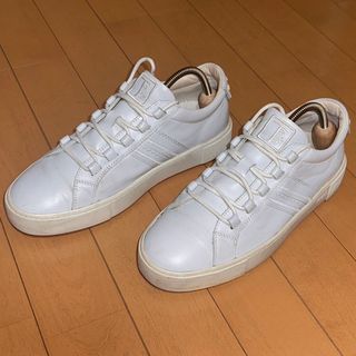 トッズ(TOD'S)のTOD'S トッズ オールレザー ホワイトスニーカー 中古 難あり、25cm(スニーカー)