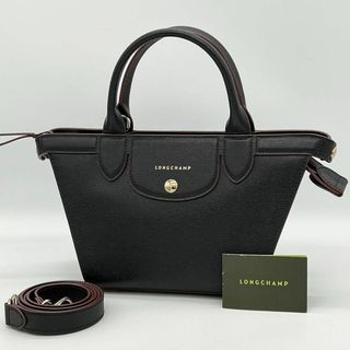 ロンシャン(LONGCHAMP)の✨️極美品✨️ロンシャン エリタージュ ハンドバッグ 2way レオパード 黒(ハンドバッグ)