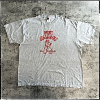 フルーツオブザルーム(FRUIT OF THE LOOM)の【C448】00s ビンテージ USA古着 半袖Tシャツ グレー バスケ(Tシャツ/カットソー(半袖/袖なし))