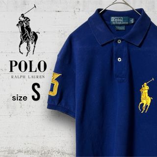 ポロラルフローレン(POLO RALPH LAUREN)の美品 ポロ ラルフローレン メンズ 半袖 ポロシャツ S ビッグポニー 金刺繍(ポロシャツ)